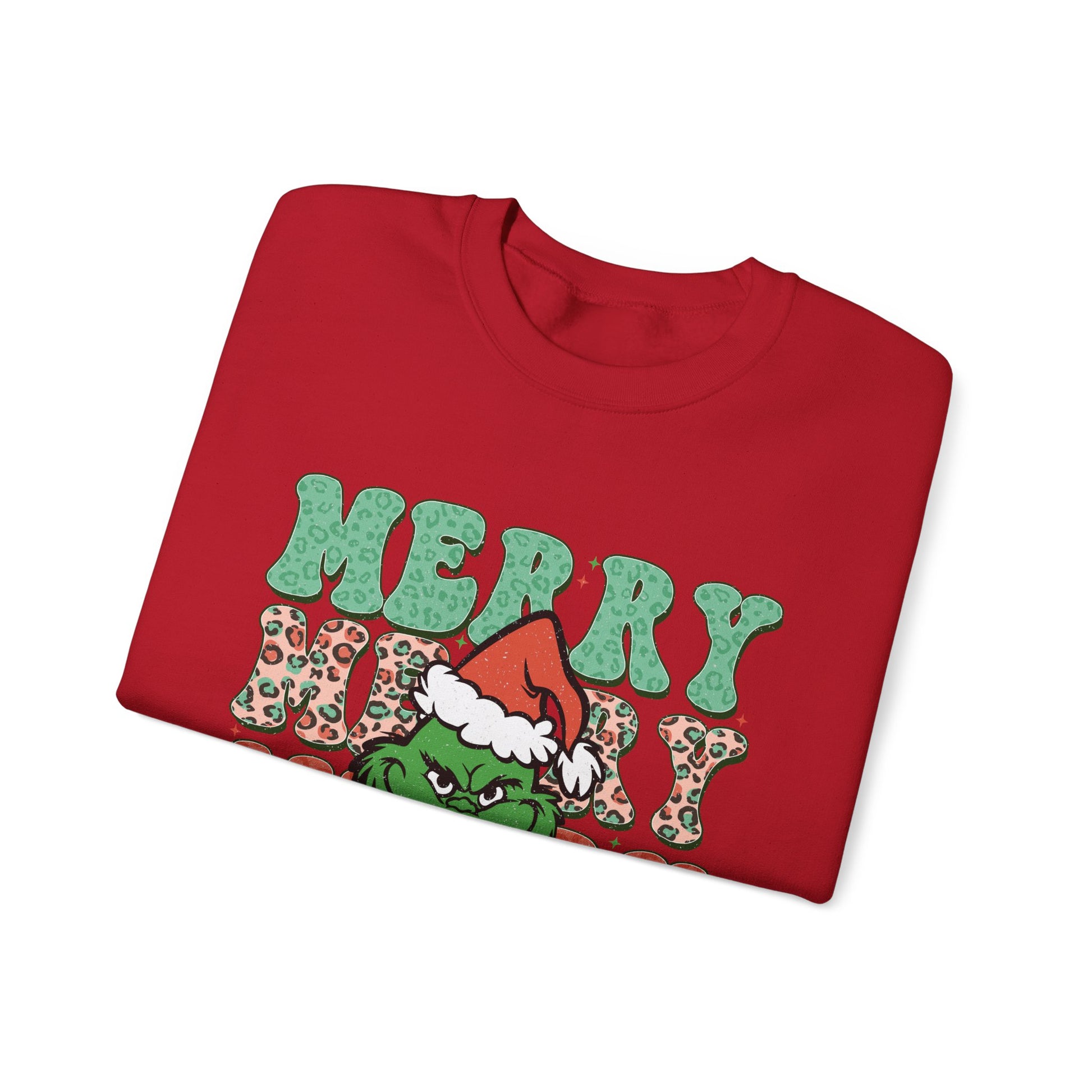 Merry Grinchmas Crewneck Sweatshirt - Festive Holiday Sweater for Christmas Celebrations - Nefty Creations