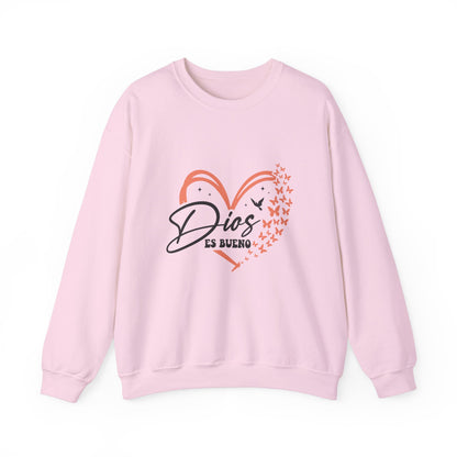 Dios es Bueno Heart Sweatshirt | Unisex Heavy Blend™ Crewneck - Nefty Creations