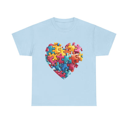 Puzzle Heart Tee - Autism Awareness Gift - Nefty Creations