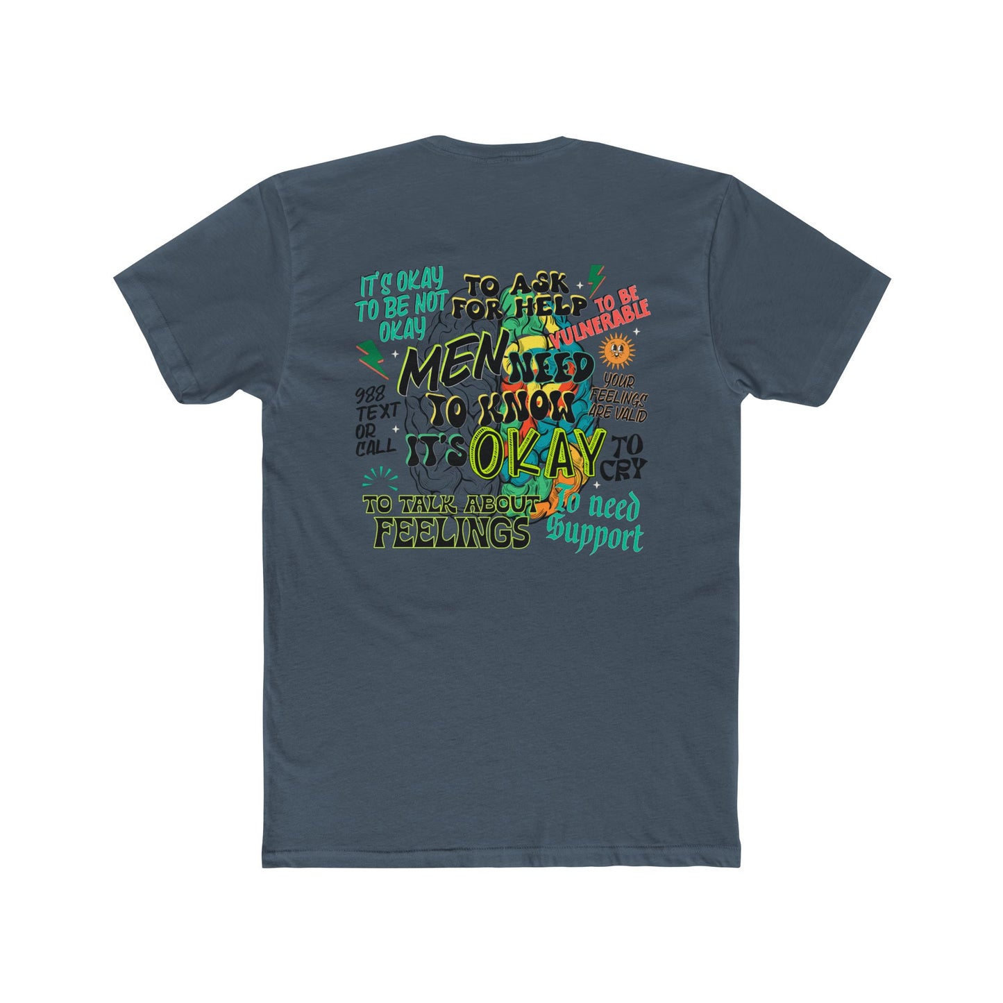 Supportive Men's Mental Health Tee - Unisex Cotton Crew with Positive Messages