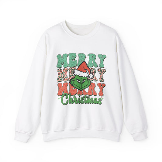 Merry Grinchmas Crewneck Sweatshirt - Festive Holiday Sweater for Christmas Celebrations - Nefty Creations
