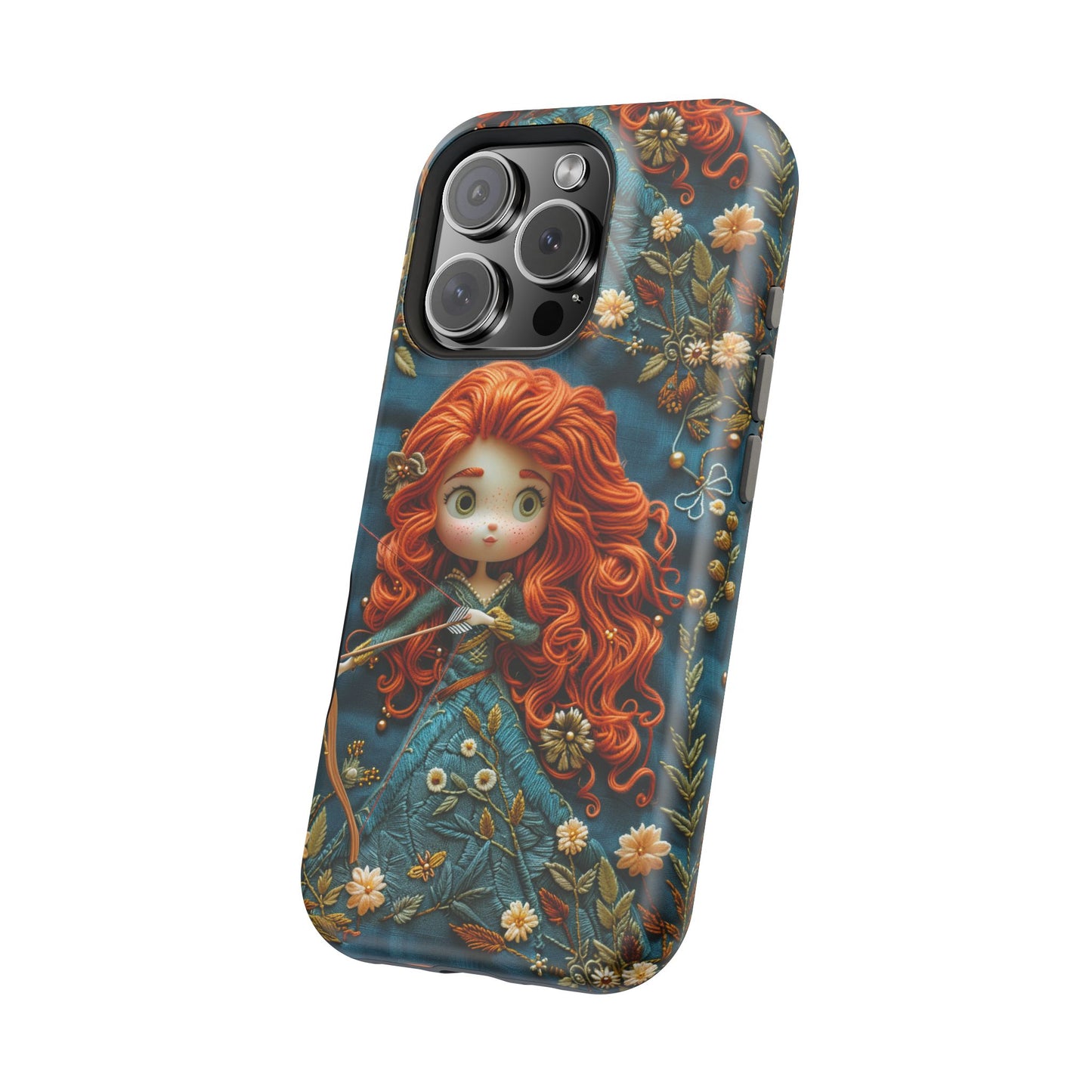 Whimsical Princess Magnetic Tough Case - Floral Design for iPhone