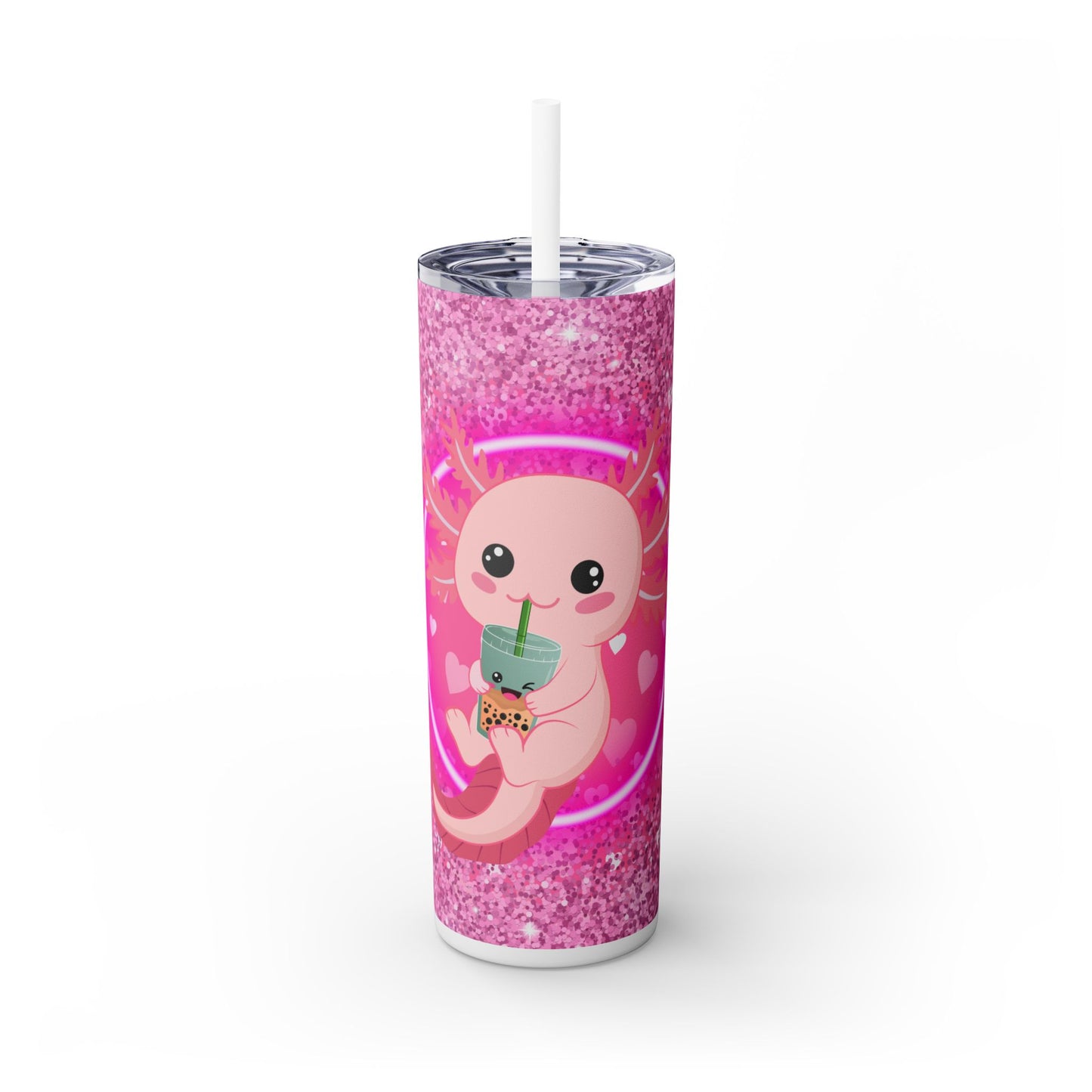 Axolotl Skinny Tumbler with Straw, 20oz - Nefty Creations