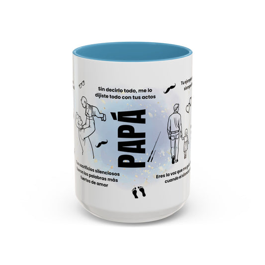 Papá Coffee Mug - Unique Dad Gift for Father's Day, Birthday, or Inspirational Moments, Black Accent Ceramic Cup - Nefty Creations