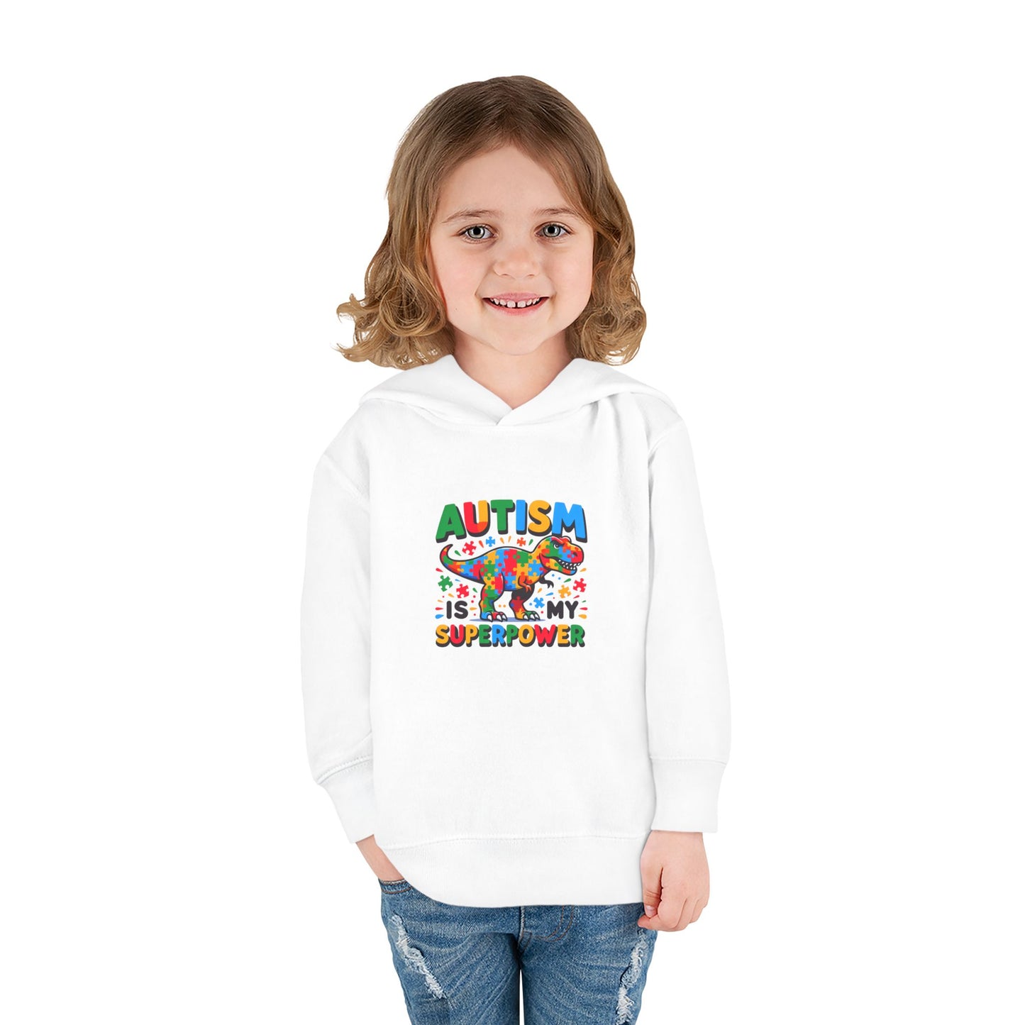 Autism Awareness Toddler Fleece Hoodie - 'Autism is My Superpower'
