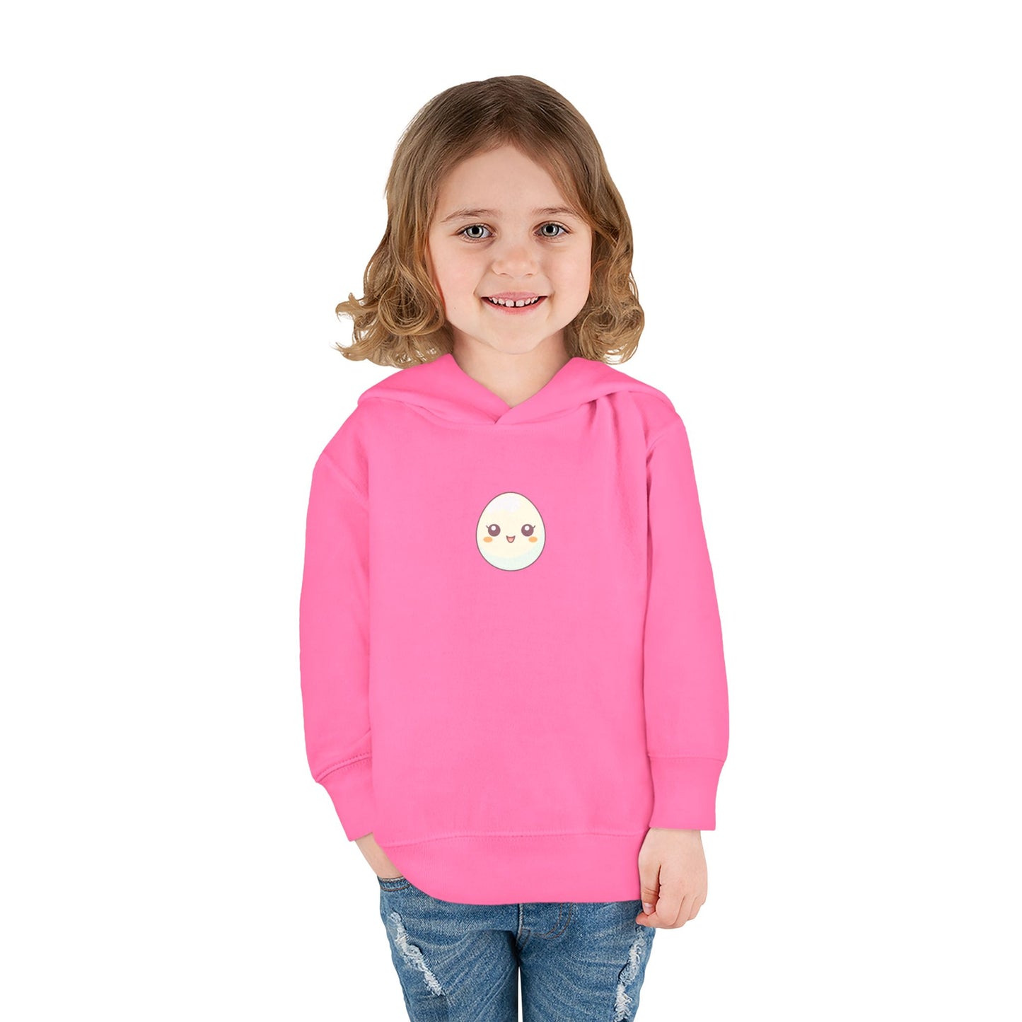 Cute Egg Graphic Toddler Fleece Hoodie - Cozy & Playful Pullover for Kids