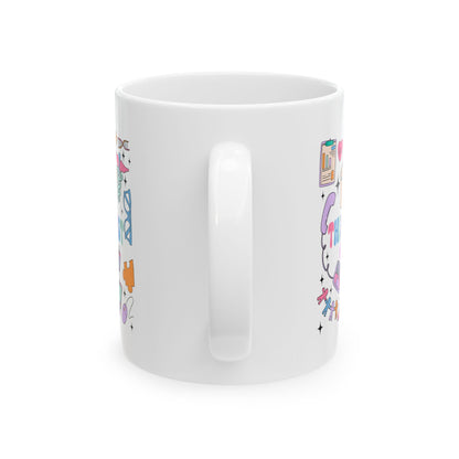 Whimsical Ceramic Mug with Fun Illustrations - Perfect Gift for Therapist Professionals - Nefty Creations