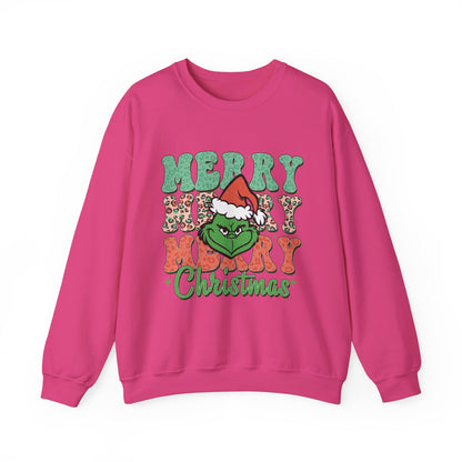 Merry Grinchmas Crewneck Sweatshirt - Festive Holiday Sweater for Christmas Celebrations - Nefty Creations