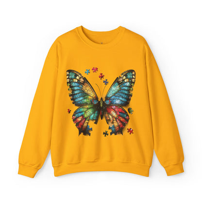 Butterfly Autism Sweatshirt: Unisex Heavy Blend - Autism Awareness - Nefty Creations