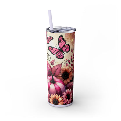 Pink Fall Skinny Tumbler 20oz| Nefty Creations