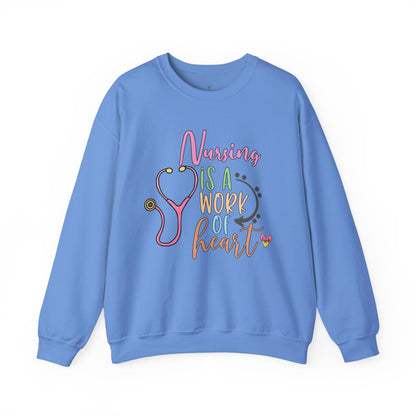 Nursing is a Work of Heart Crewneck Sweatshirt - Unisex Heavy Blend™ - Nefty Creations