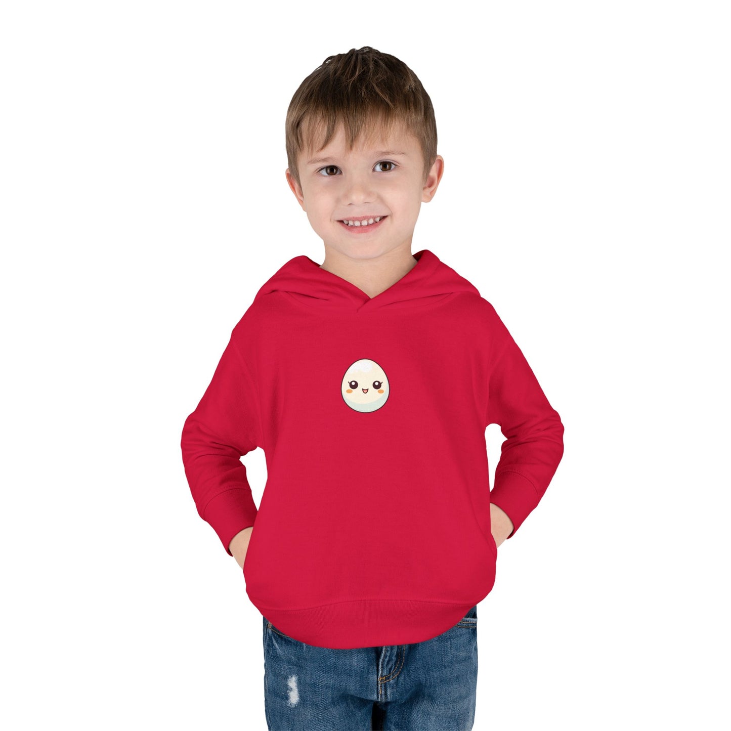Cute Egg Graphic Toddler Fleece Hoodie - Cozy & Playful Pullover for Kids