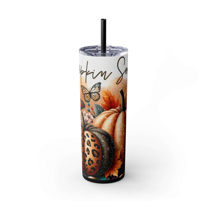Glitter Fall Skinny Tumbler with Straw, 20oz| Nefty Creations - Nefty Creations