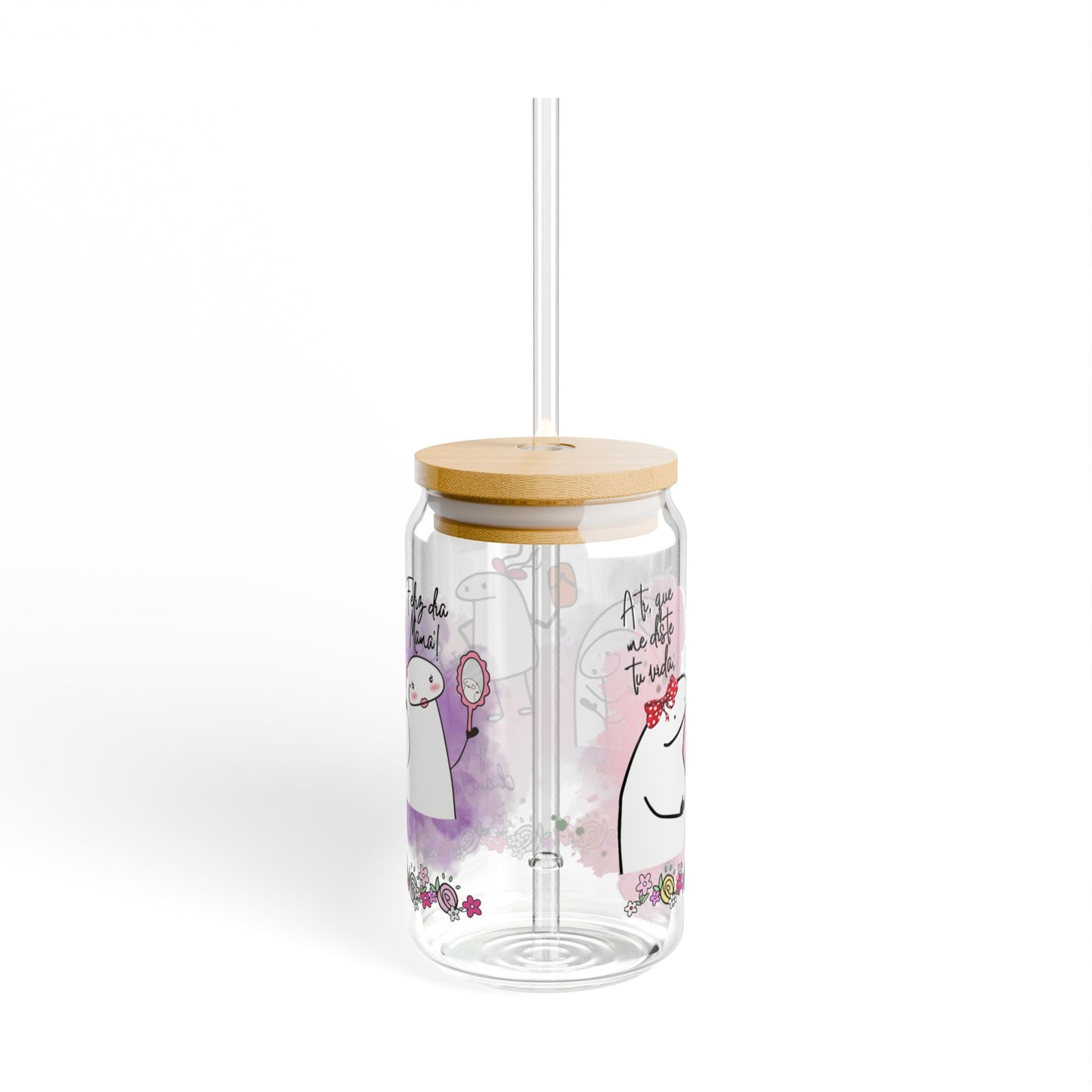 Vaso para el dia de las madres, Mother's Day Glass, Mexican Mom Gift, Dia de las Madres Present, 16oz Sipper Cup, Gift for Her