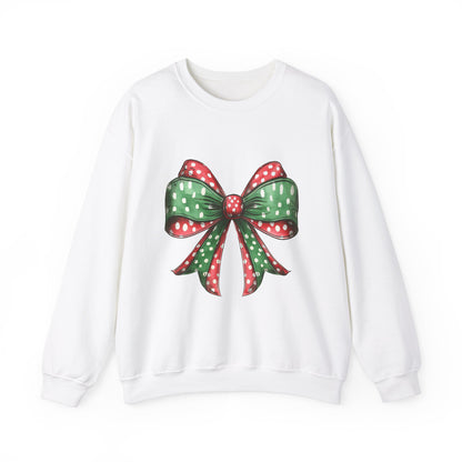 Festive Christmas Bow Sweatshirt - Unisex Heavy Blend™ Crewneck - Nefty Creations