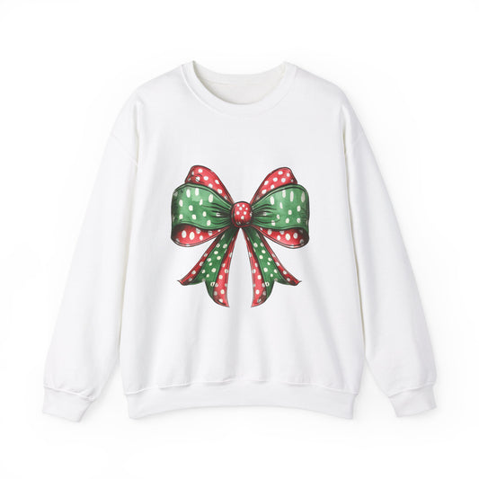 Festive Christmas Bow Sweatshirt - Unisex Heavy Blend™ Crewneck - Nefty Creations