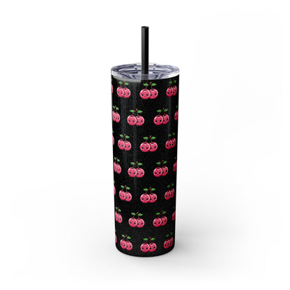 Kawaii Cherry Skinny Tumbler with Straw, 20oz| Nefty Creations - Nefty Creations