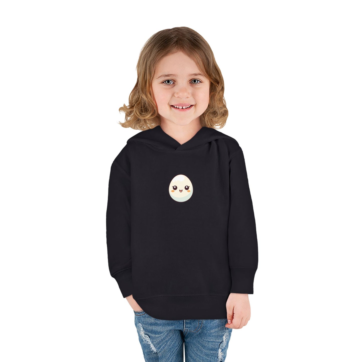 Cute Egg Graphic Toddler Fleece Hoodie - Cozy & Playful Pullover for Kids