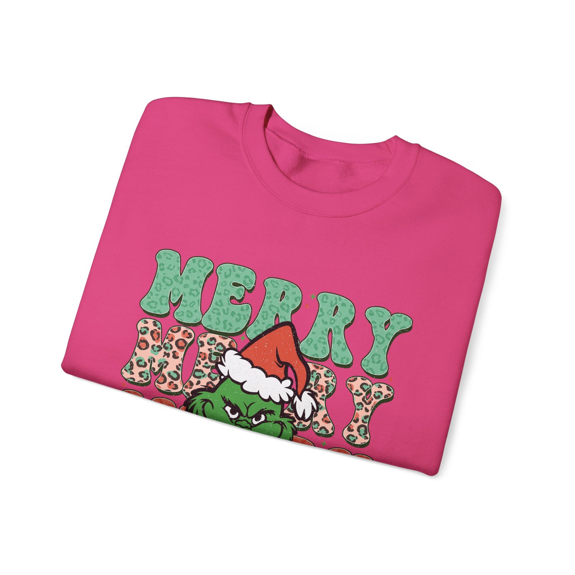 Merry Grinchmas Crewneck Sweatshirt - Festive Holiday Sweater for Christmas Celebrations - Nefty Creations