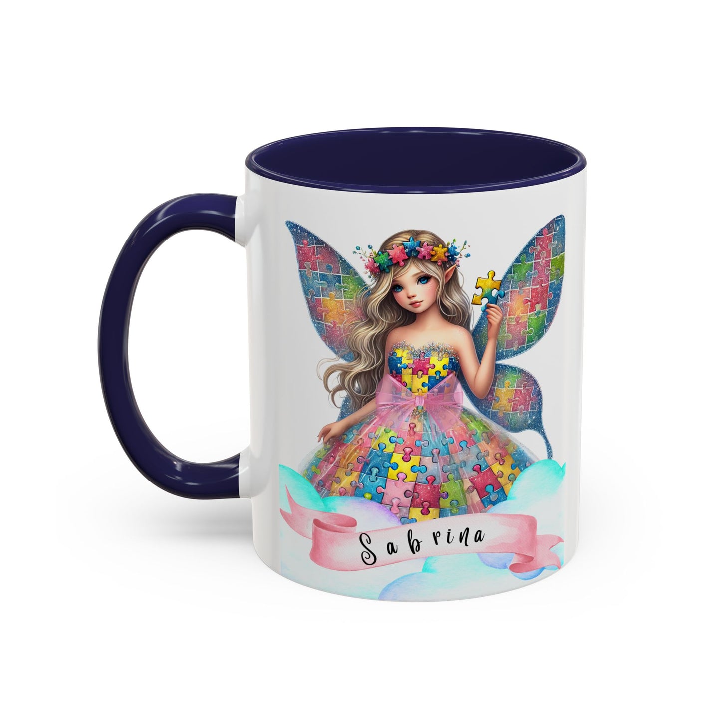 Colorful Fairy Personalized Coffee Mug, Girl autism, Unique Gift for Girls on the spectrum, Custom Name Drinkware,