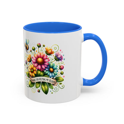 Colorful Floral Mug – "Thanks for Helping Me Bloom" – Perfect Gift for Friends & Family - Nefty Creations