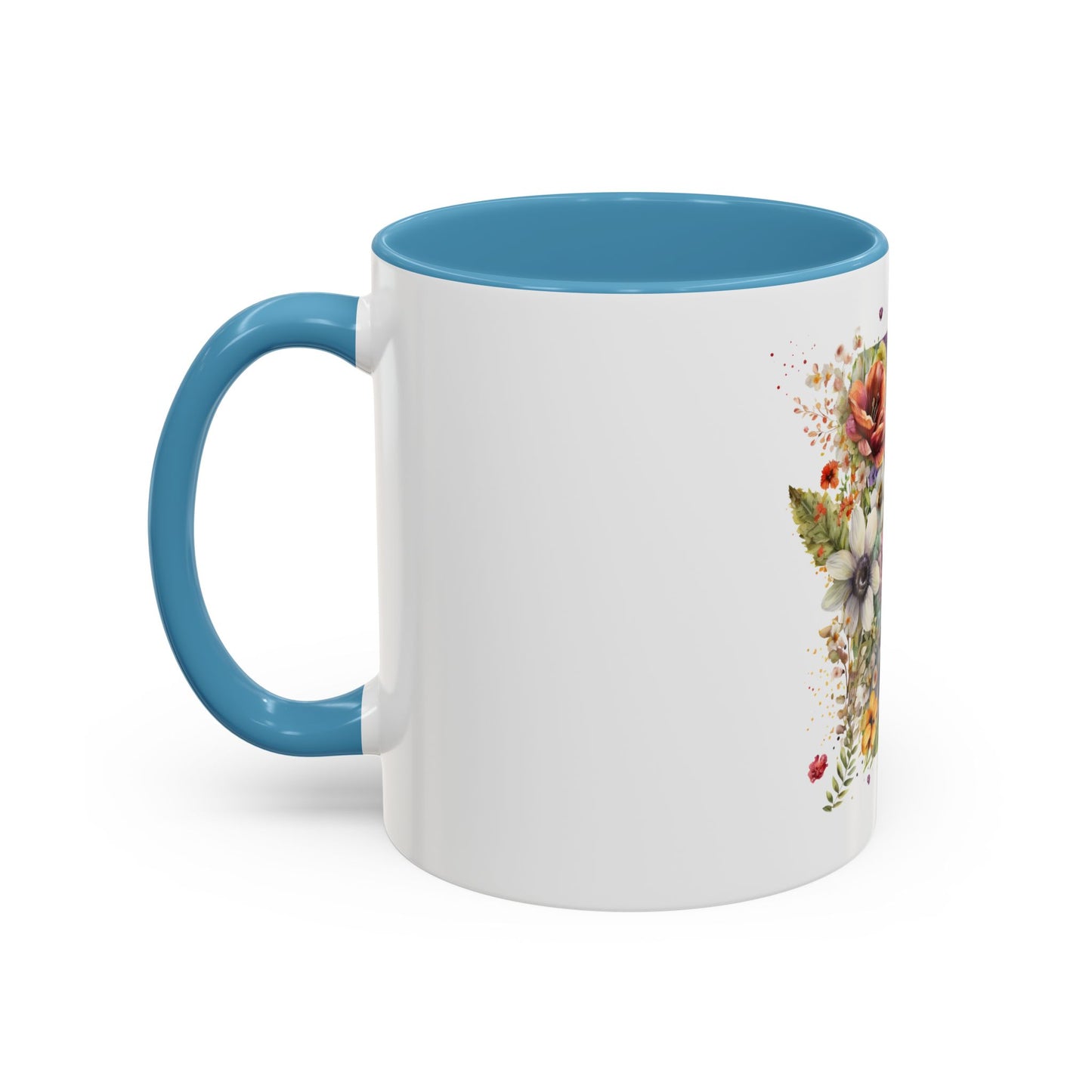 Personalized Floral Initial Coffee Mug - 11 oz & 15 oz