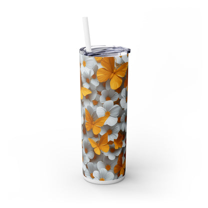 Yellow Butterfly Skinny Tumbler 20oz| Nefty Creations