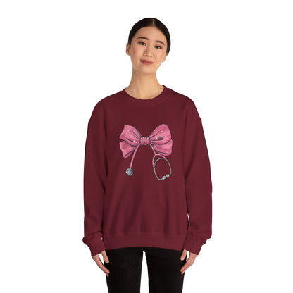Nurse Life Crewneck Sweatshirt with Bow Design - Nefty Creations