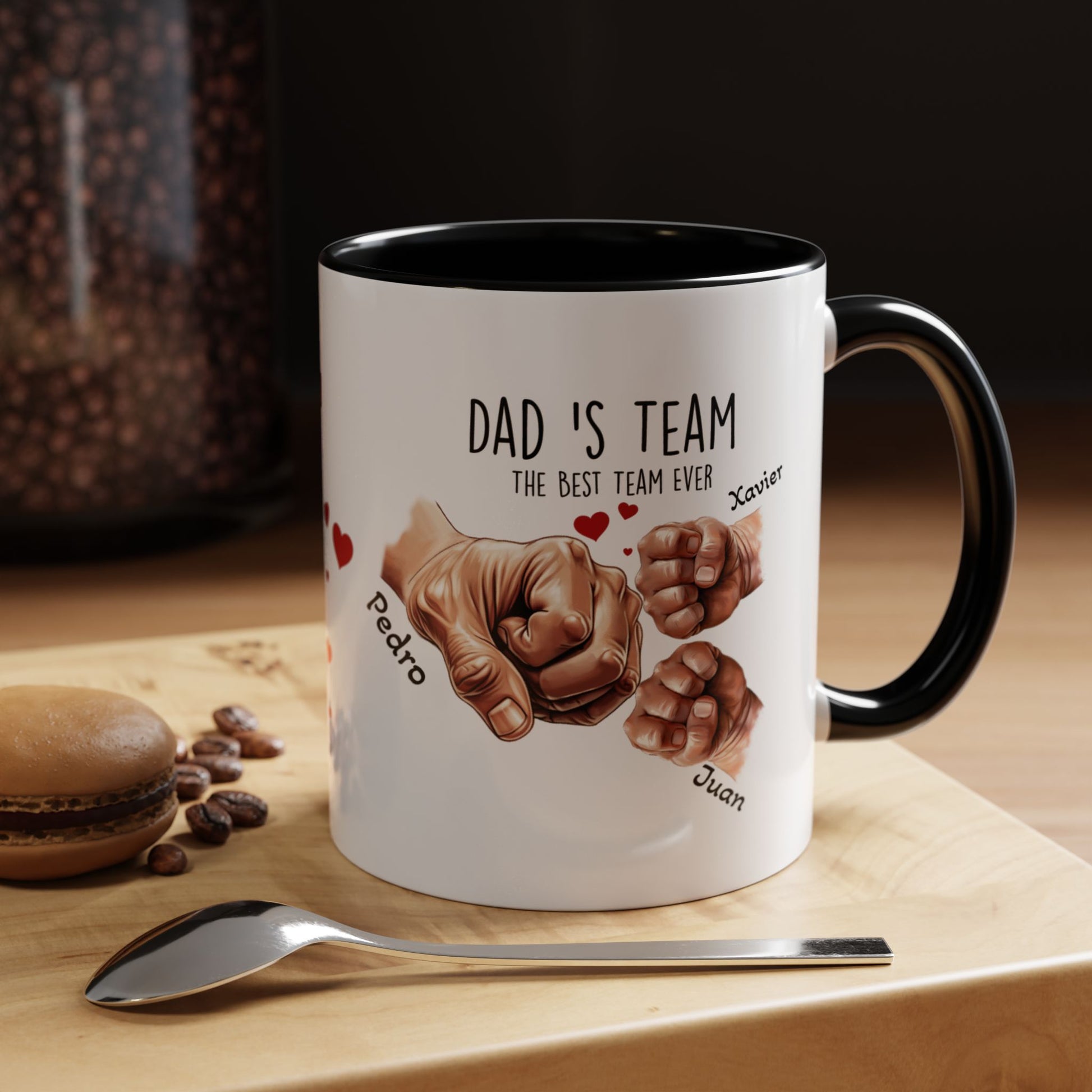Personalized Dad's Team Coffee Mug, Gifts for Dad, Father's Day Mug, Family Keepsake, Unique Coffee Cup - Nefty Creations
