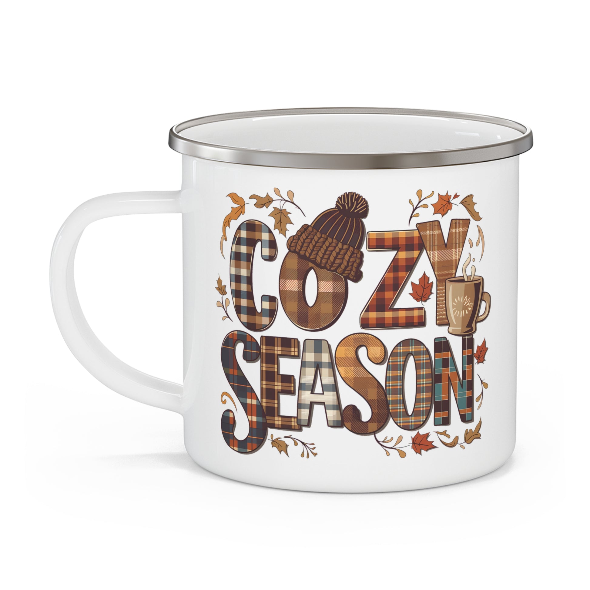 " Cozy Season" Enamel Camping Mug| Nefty Creations - Nefty Creations