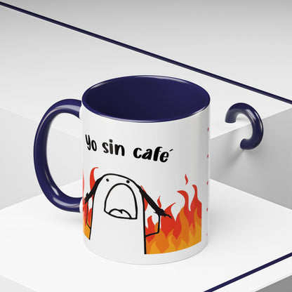 Cute 'Yo Con Café' Accent Coffee Mug, Adorable Gift for Coffee Lovers, Fun Decorative Mug for Home or Office, Valentine's Day Coffee Cup - Nefty Creations