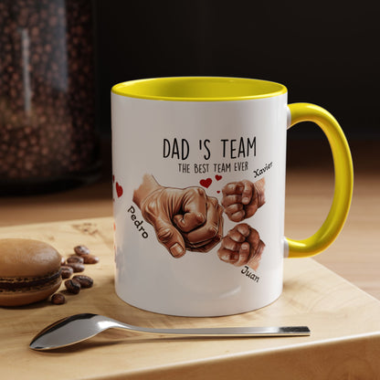 Personalized Dad's Team Coffee Mug, Gifts for Dad, Father's Day Mug, Family Keepsake, Unique Coffee Cup - Nefty Creations