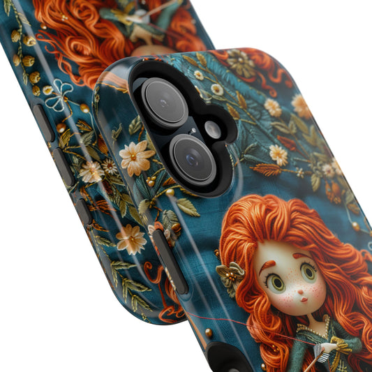 Whimsical Princess Magnetic Tough Case - Floral Design for iPhone