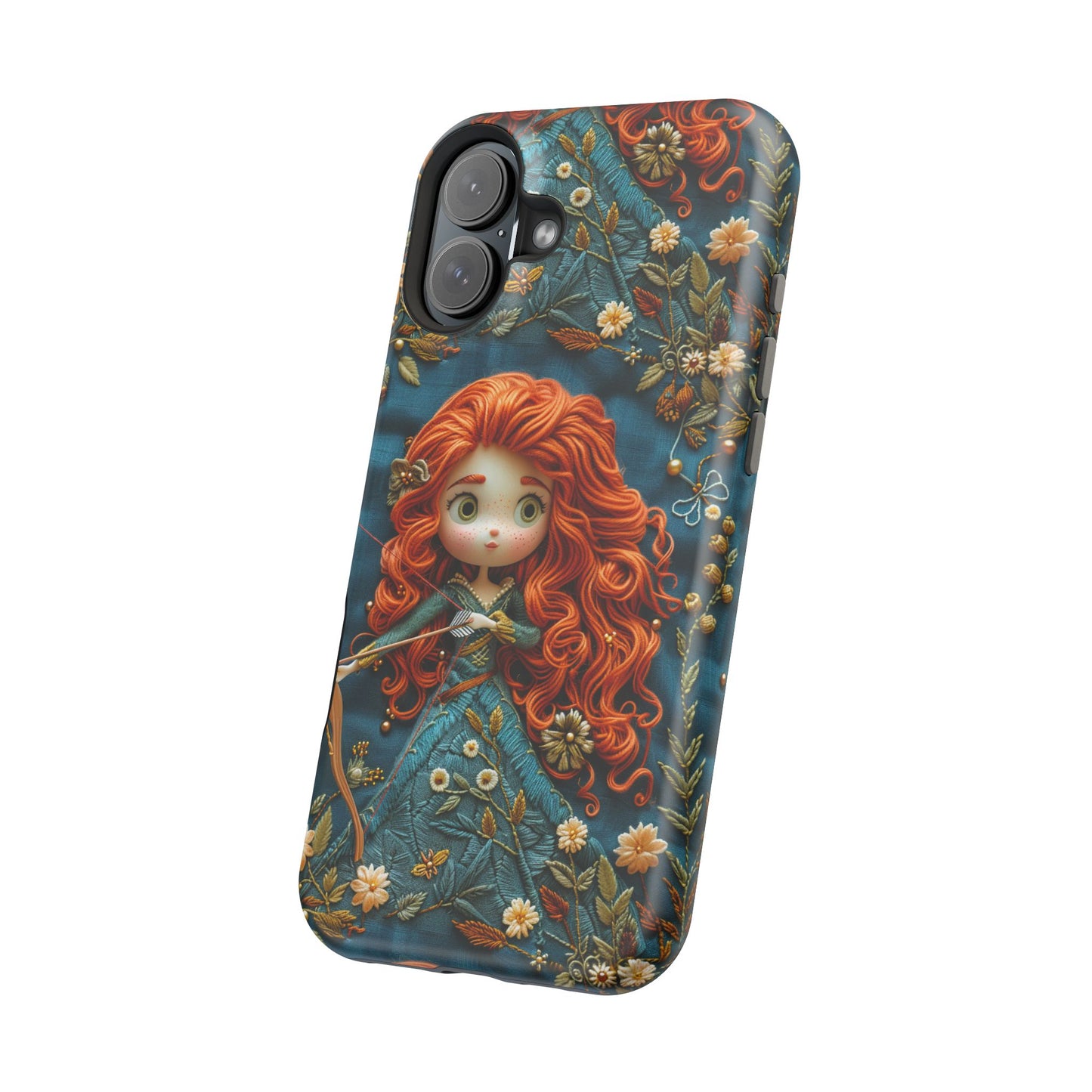 Whimsical Princess Magnetic Tough Case - Floral Design for iPhone