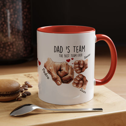 Personalized Dad's Team Coffee Mug, Gifts for Dad, Father's Day Mug, Family Keepsake, Unique Coffee Cup - Nefty Creations