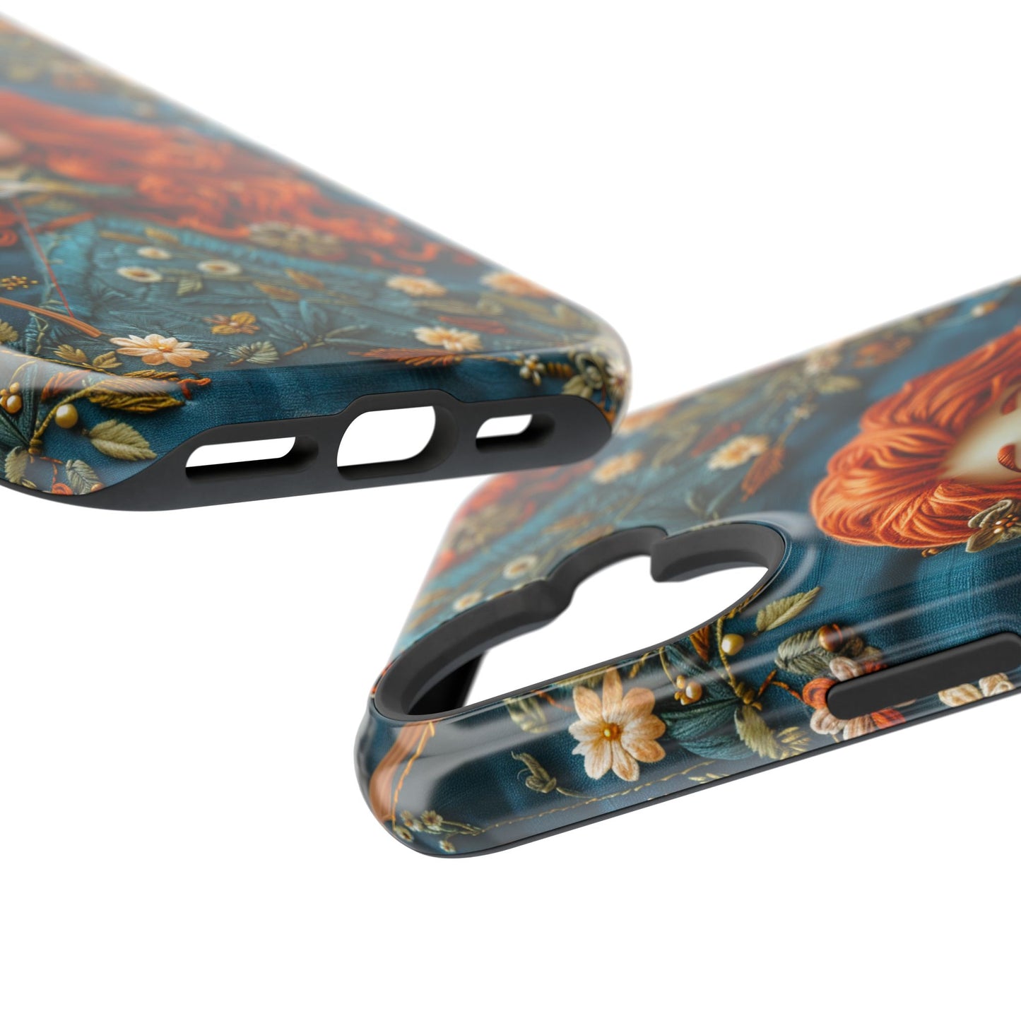 Whimsical Princess Magnetic Tough Case - Floral Design for iPhone