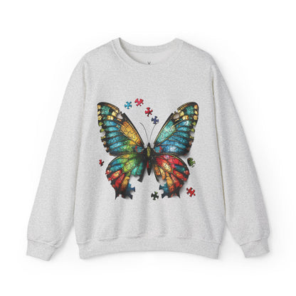 Butterfly Autism Sweatshirt: Unisex Heavy Blend - Autism Awareness - Nefty Creations