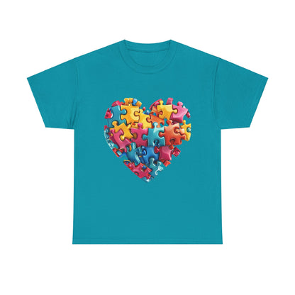 Puzzle Heart Tee - Autism Awareness Gift - Nefty Creations