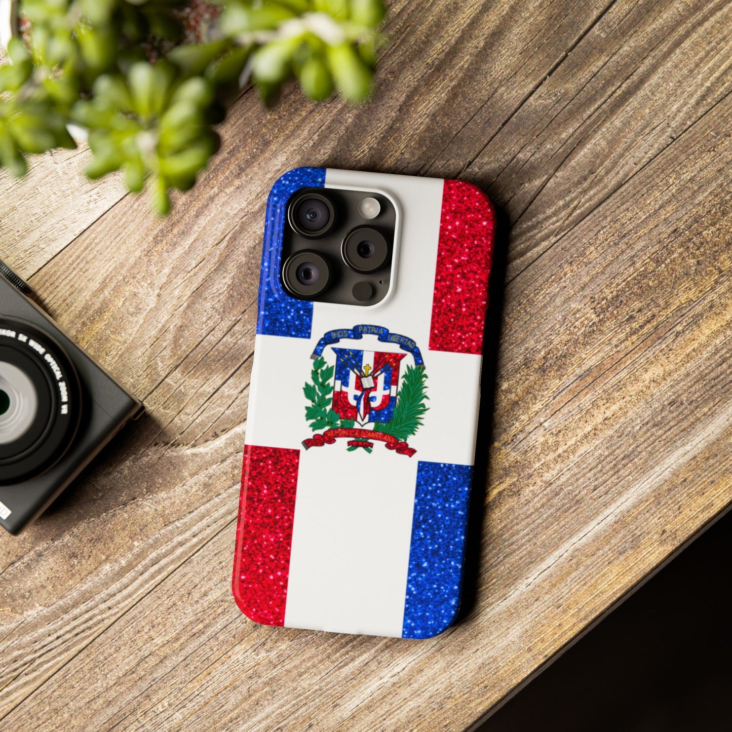 Glitter Dominican Republic Slim Phone Case - Celebrate Your Heritage in Style