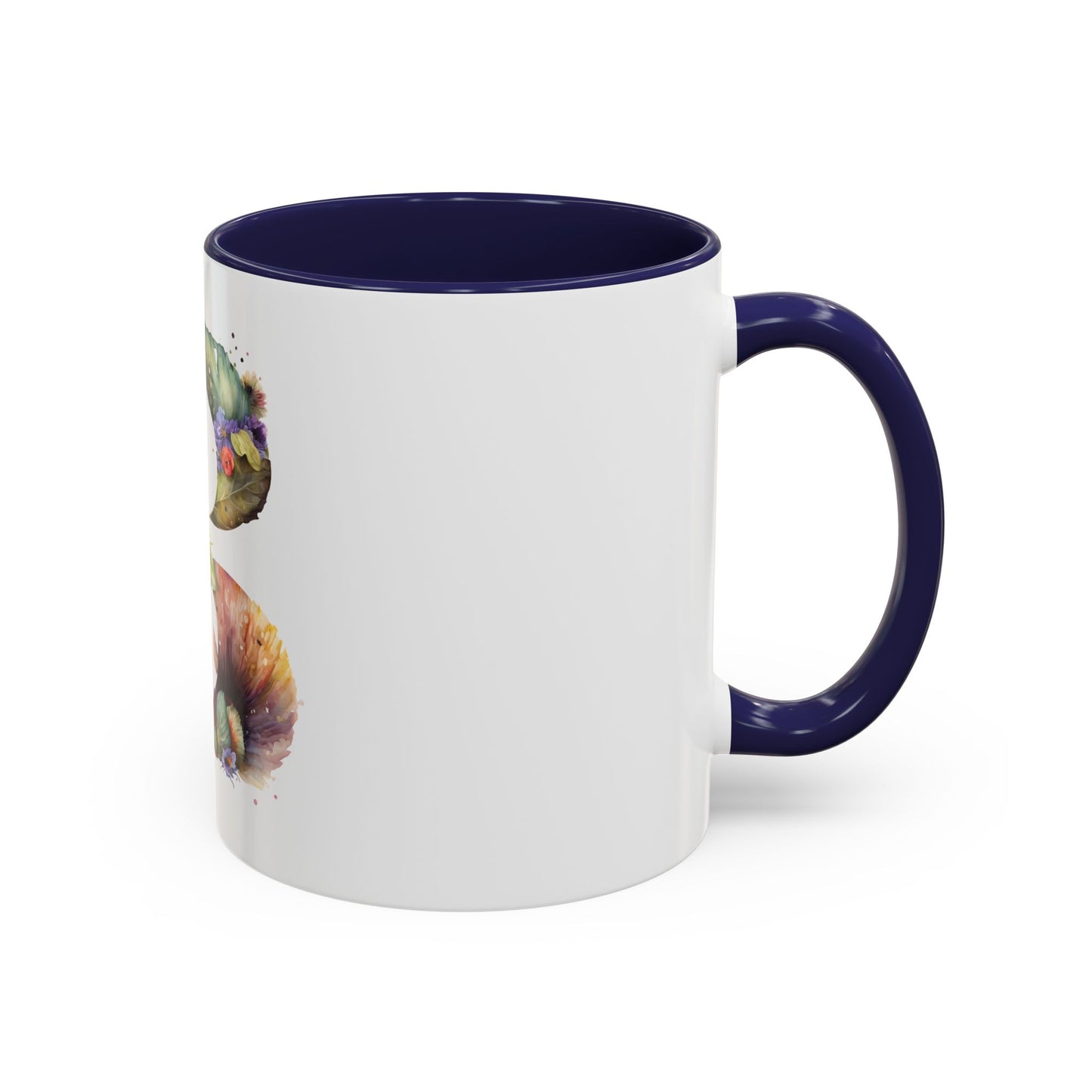 Personalized Floral Initial Coffee Mug - 11 oz & 15 oz