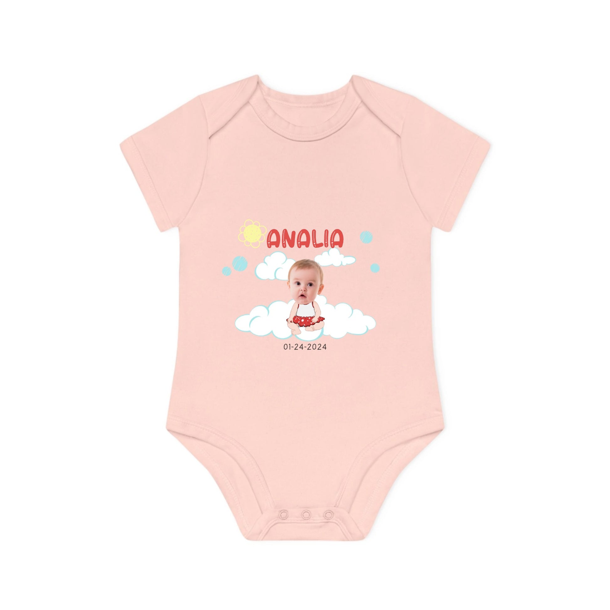 Personalized Baby Organic Short Sleeve Bodysuit - Nefty Creations