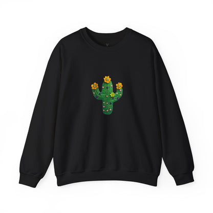 Cactus Vibes Unisex Crewneck Sweatshirt - Bright Orange Cozy Wear - Nefty Creations