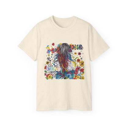 ADHD Awareness Unisex Ultra Cotton Tee - Love My Divergent Minds - Nefty Creations