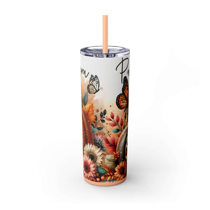 Glitter Fall Skinny Tumbler with Straw, 20oz| Nefty Creations - Nefty Creations