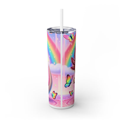 Axolotl Skinny Tumbler with Straw, 20oz - Nefty Creations
