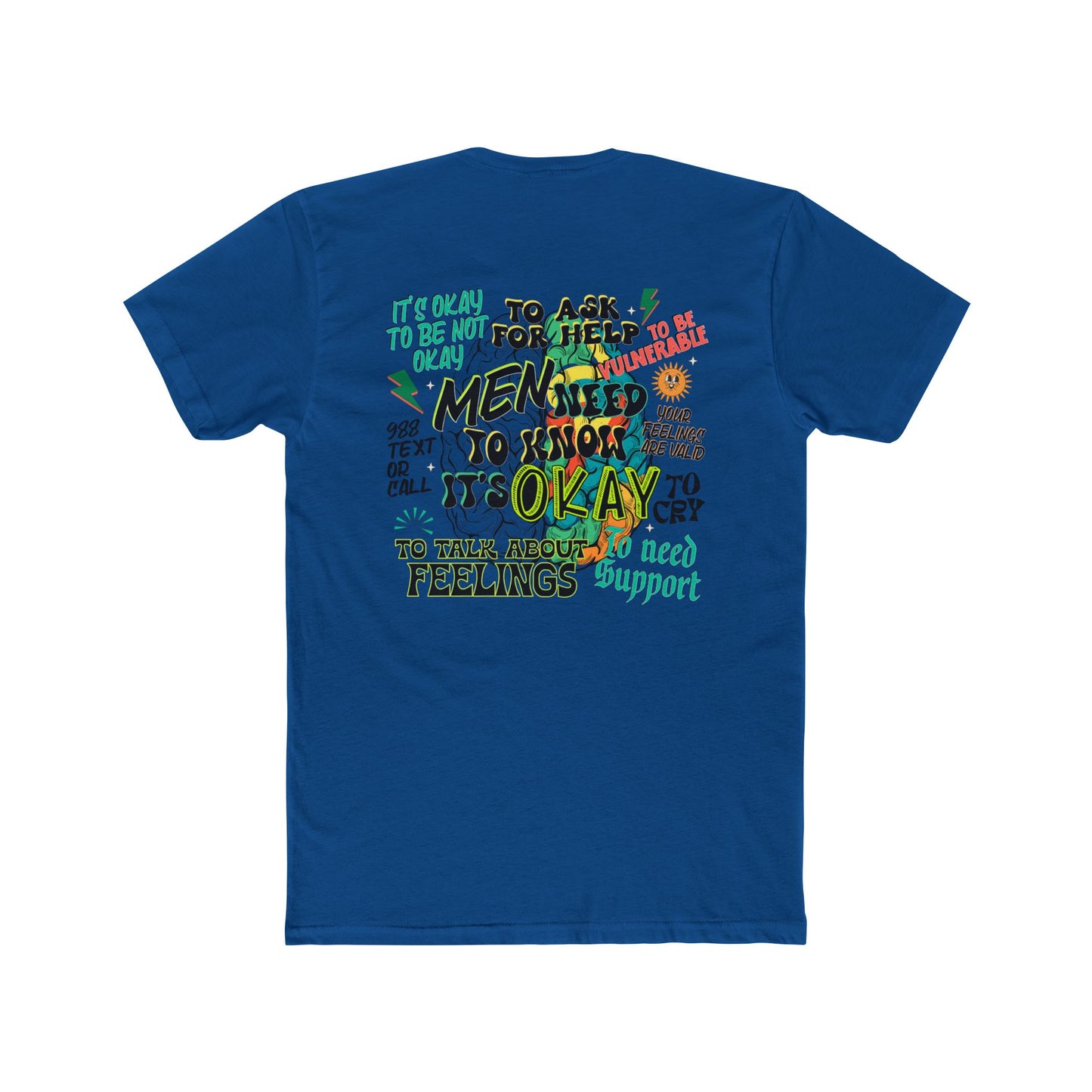 Supportive Men's Mental Health Tee - Unisex Cotton Crew with Positive Messages
