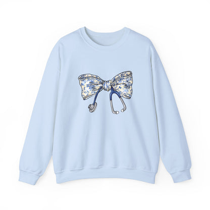 Floral Bow Stethoscope Sweatshirt | Cozy Medical Apparel for Healthcare Heroes - Nefty Creations