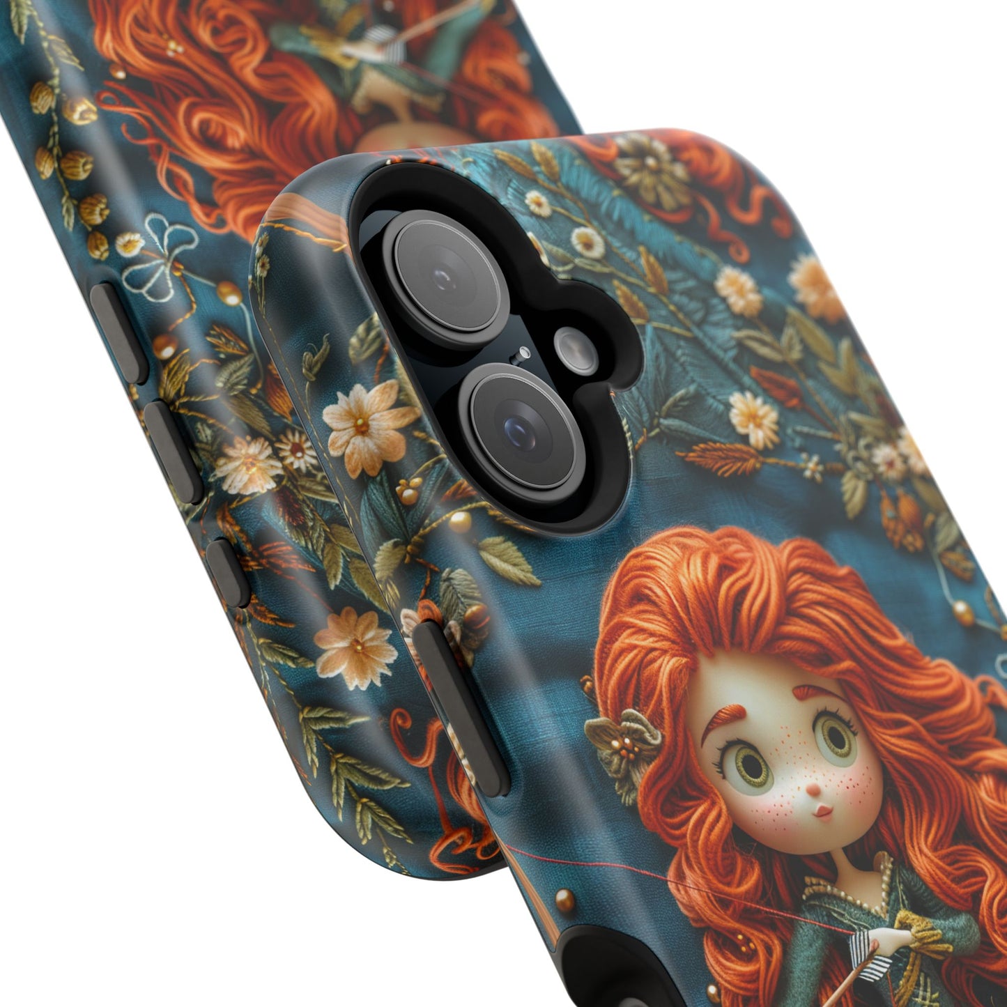 Whimsical Princess Magnetic Tough Case - Floral Design for iPhone