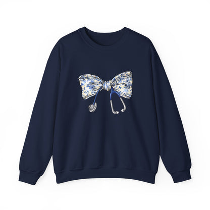 Floral Bow Stethoscope Sweatshirt | Cozy Medical Apparel for Healthcare Heroes - Nefty Creations