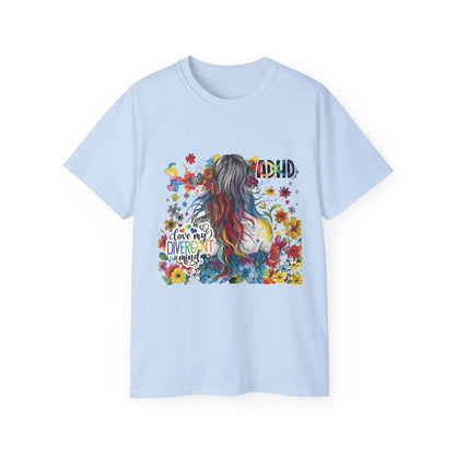 ADHD Awareness Unisex Ultra Cotton Tee - Love My Divergent Minds - Nefty Creations